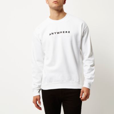 White print sweatshirt
